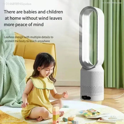 INSIS FEMME Bladeless Tower Fan – Ultra-Quiet Air Purification Circulation, Desk & Floor, Remote Control Option