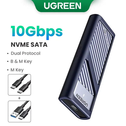 UGREEN M.2 SSD Enclosure | NVMe & SATA | USB 3.2 Gen2 20Gbps | Supports 2230–2280