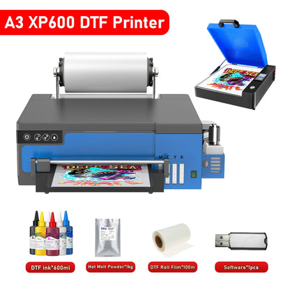 A3 XP600 DTF Printer with Roll Feeder – Direct to Film T-Shirt Printing Machine