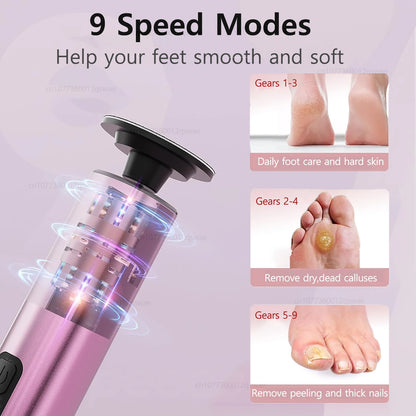 Electric Foot File Rechargeable – Pedicure Callus & Dead Skin Remover for Heels