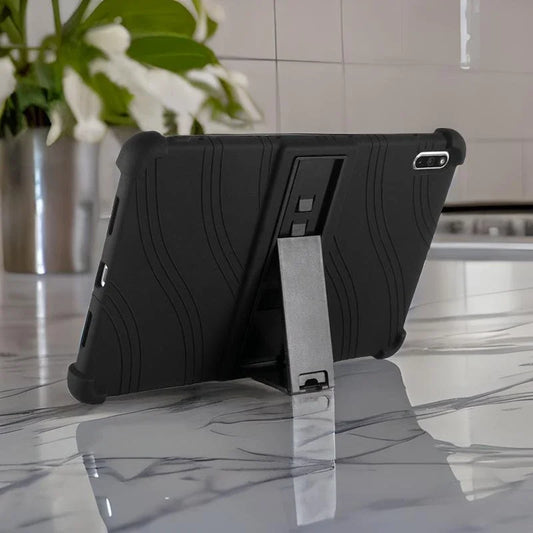Shockproof silicone case for HUAWEI MatePad 10.4-inch tablet with stand, designed by R.E.D. Shopping for protection and style.