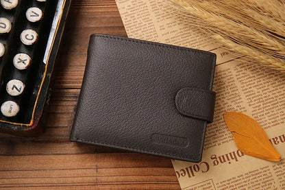 Genuine Cowhide Leather Men's Wallet – Short Bifold