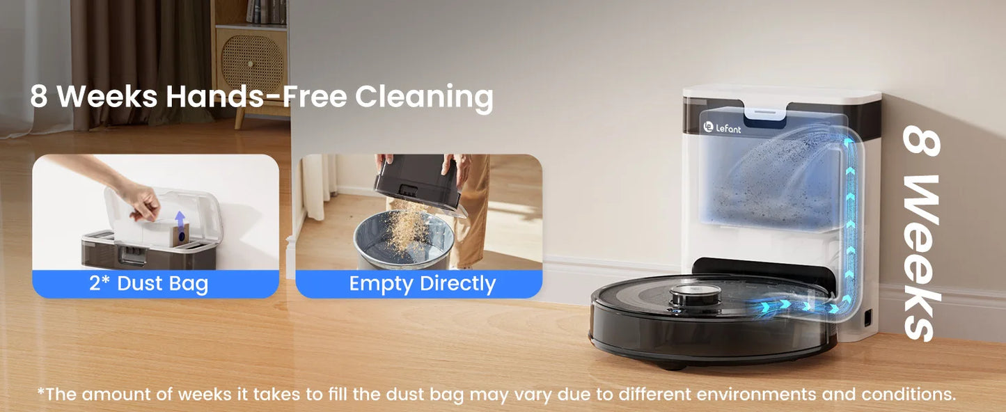 Lefant M2S Pro Robot Vacuum Cleaner – 10000Pa, Laser Navigation, Auto Dust Station