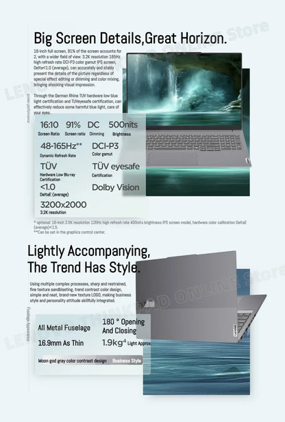 Lenovo ThinkBook 16+ Laptop – Intel U5/U7/U9, 32GB+1TB, 3.2K 165Hz