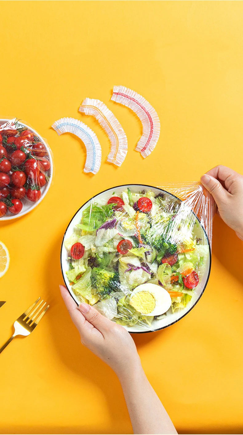 Elastic Food Cover Bags | Reusable PE Cling Wrap for Plates & Bowls | 50–1000 pcs
