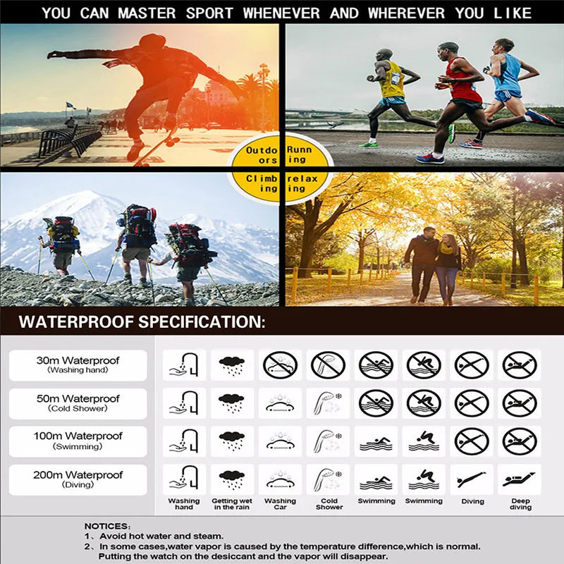 Men's Military Digital LED Sport Watch – Large Screen, Waterproof, Luminous Outdoor Wristwatch