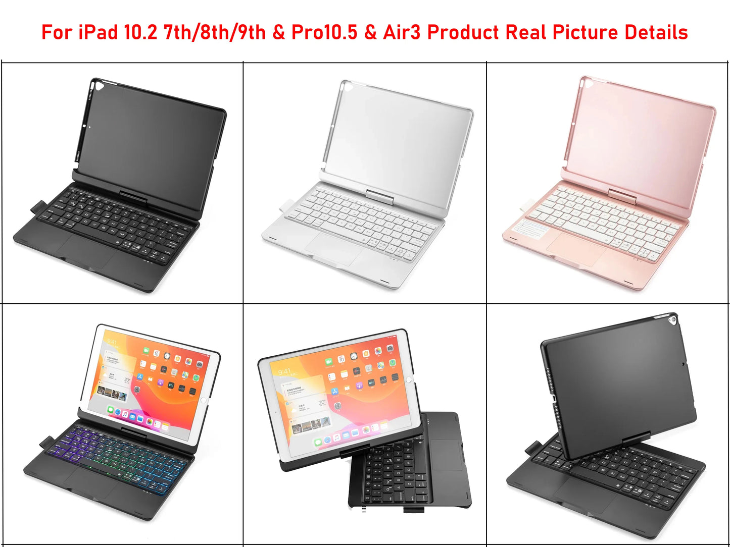Magic Keyboard Case for iPad – Air 11/13, Pro 11/12.9, iPad 10th/7th-9th Gen, Backlit