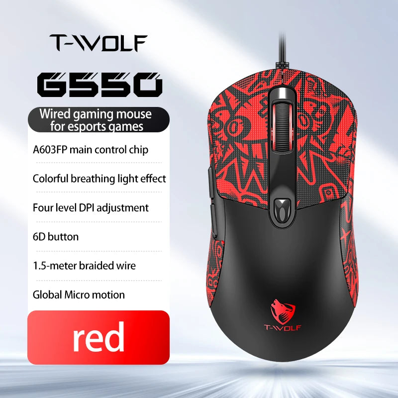 OBAME Cute Wired Gaming Mouse – Anti-Slip Sticker, 6-Key, RGB Backlight, for PC & Laptop