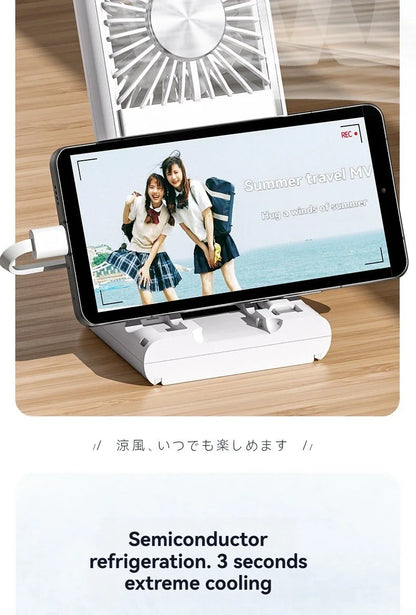 Portable Foldable USB Neck Fan 2025 – Handheld Semiconductor Cooling, Outdoor & Desktop