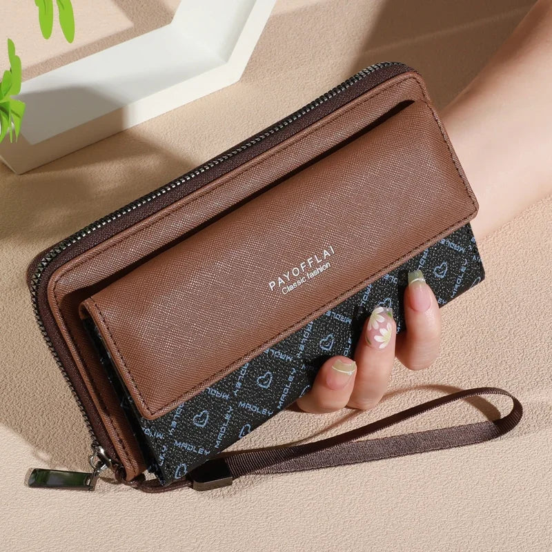 Men's PU Leather Wallet with Zipper - Multi-Slot Card Holder & Organizer