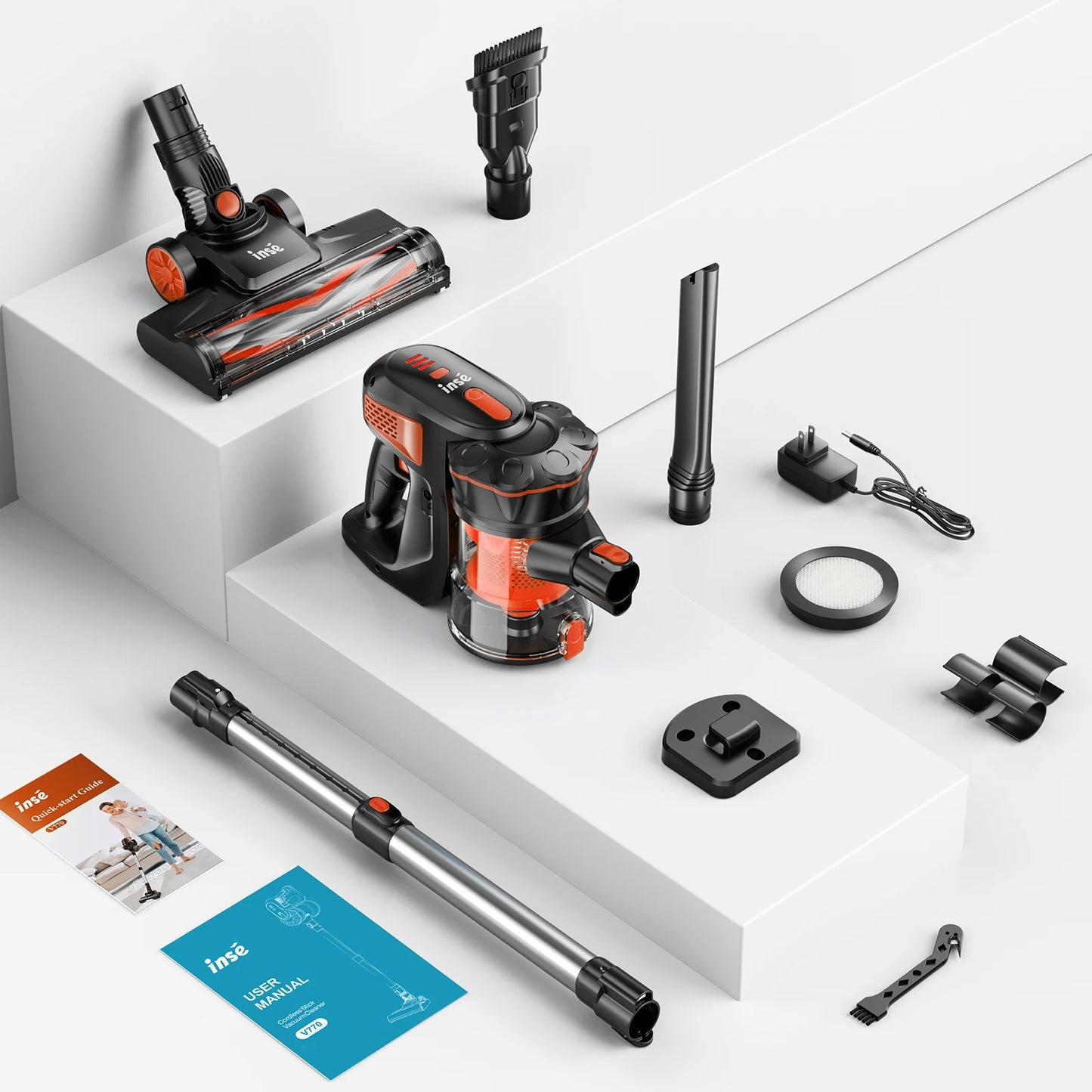 INSE V770 Cordless Stick Vacuum Cleaner – 25kPa, 235W, 6-in-1, 40min Battery