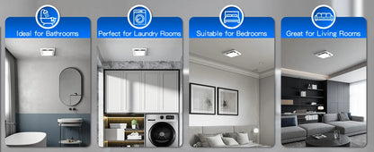 Bathroom Exhaust Fan with LED Light 110 CFM – 3 Color Temps, 1000LM, Ultra Quiet 2.5 Sones