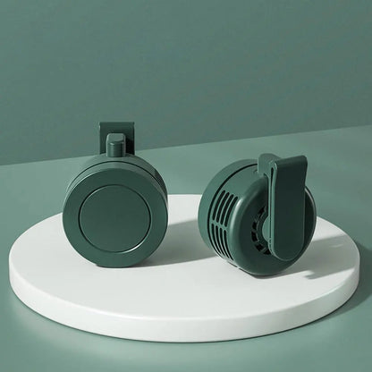 Leafless Mini Clip Fan – USB Neck & Waist Cooling Fan, 3 Speeds (Green)