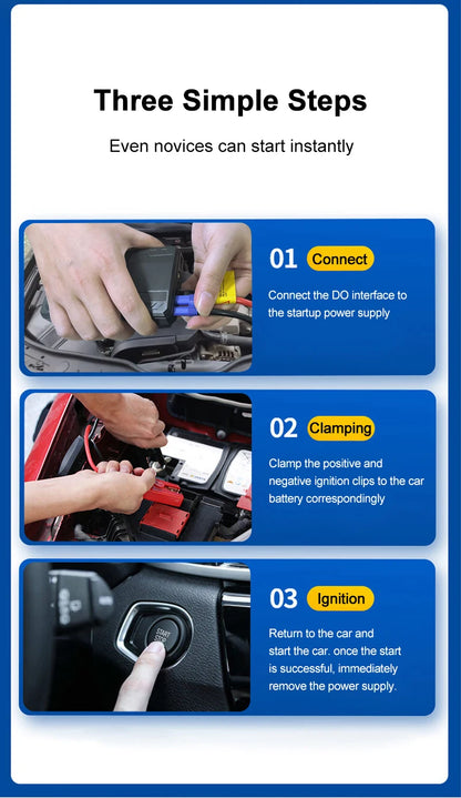 Car Jump Starter 600A-2000A | 12V Portable Battery Booster & Power Bank for Emergency Start (EAFC)