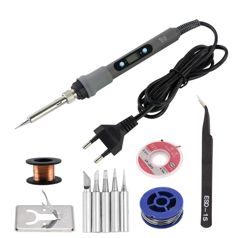 60W / 80W Adjustable Temperature Electric Soldering Iron – Digital Display