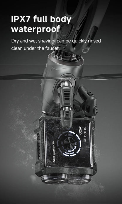 DOCOLAB Mini Portable Magnetic Electric Shaver – Double-Head Waterproof Razor for Men