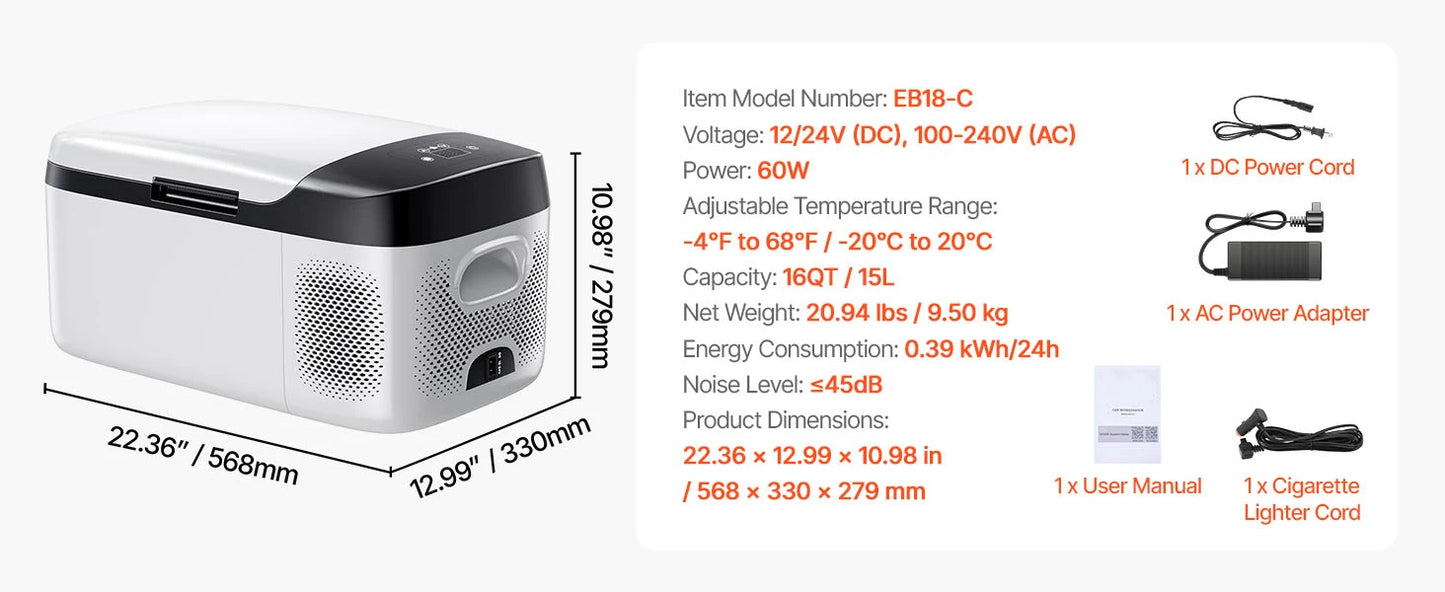 SucceBuy Portable Car Refrigerator 20L–55L | Compressor Cooler & Freezer | 12V/24V DC | Camping