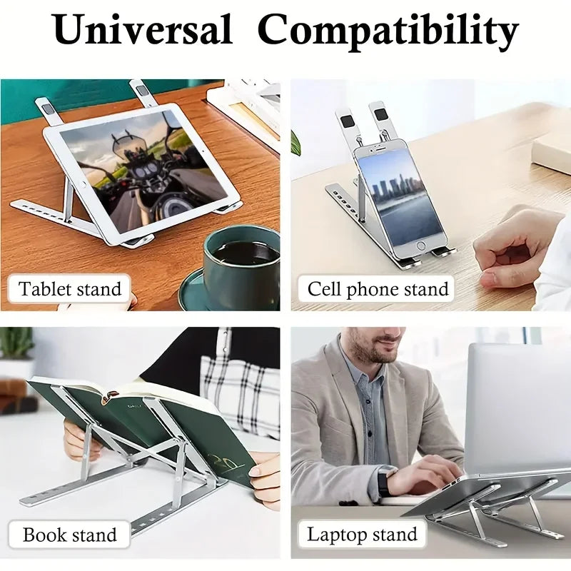Adjustable Aluminum Laptop Stand – Foldable Cooling Holder for MacBook & Notebooks