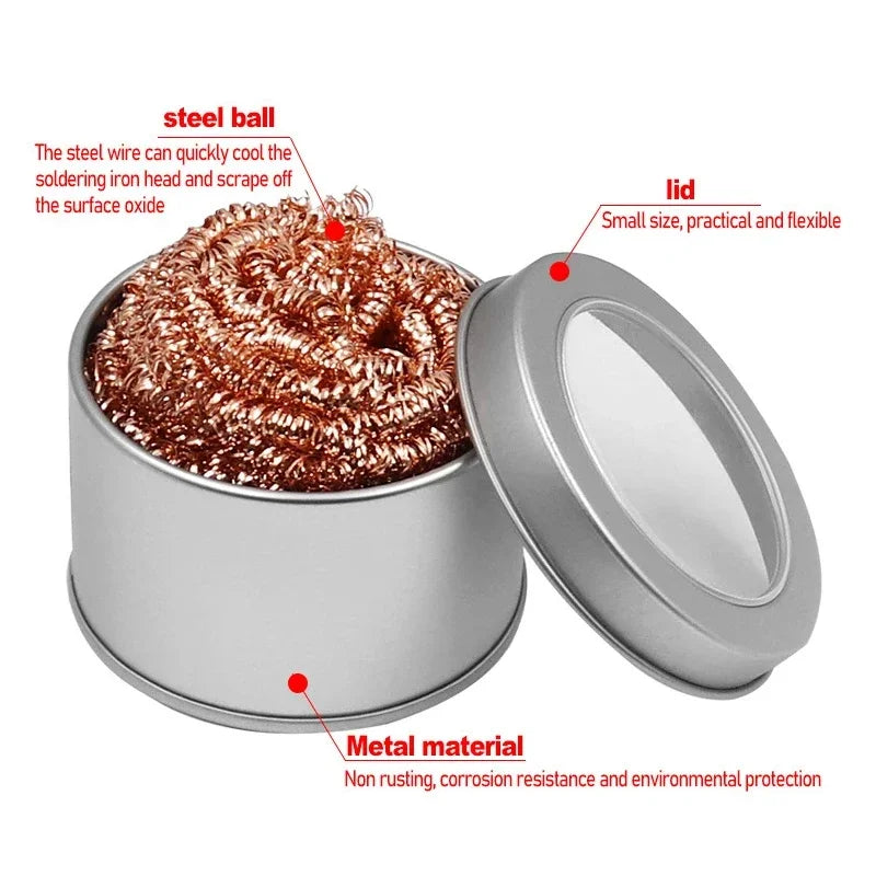Copper Wire Soldering Iron Tip Cleaner Ball – Metal Dross Box