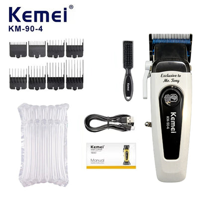 Kemei White 90-4 Professional Hair Clippers – Cordless Barber Clipper Set