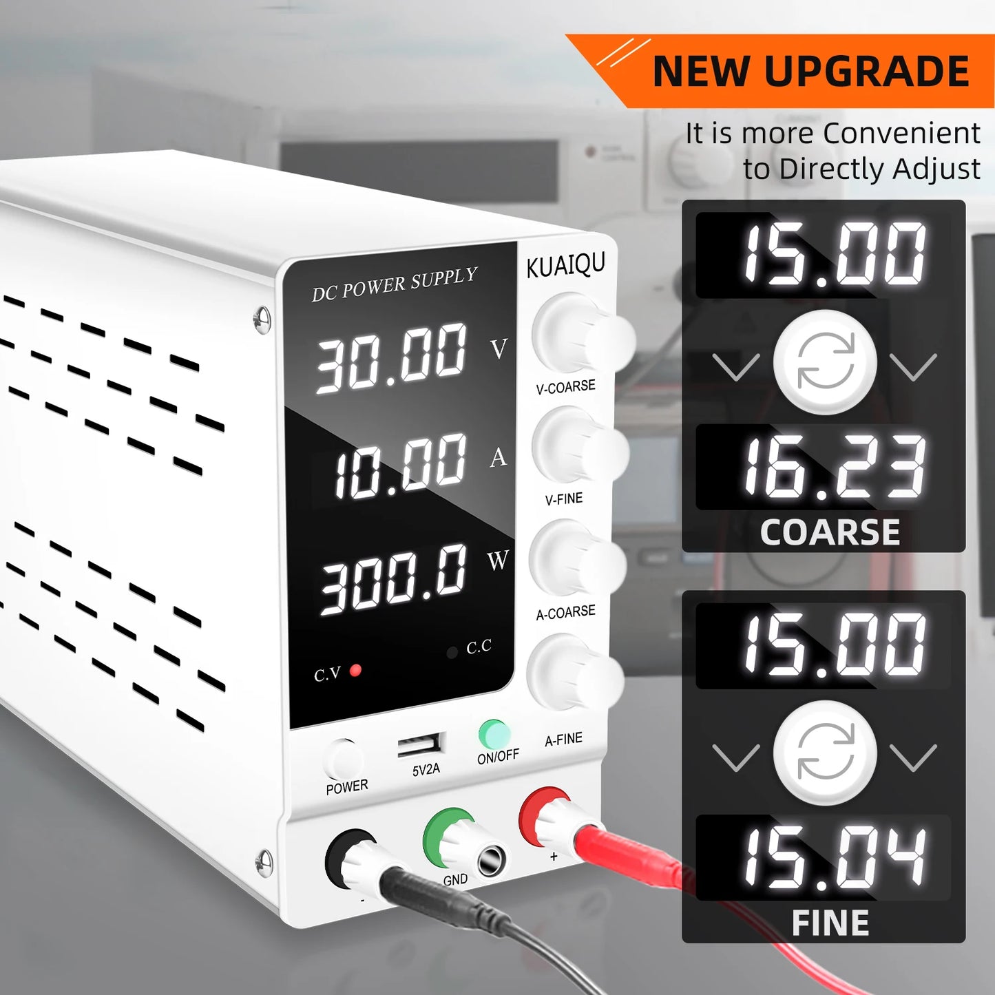 KUAIQU Adjustable DC Lab Bench Power Supply (30V–120V)