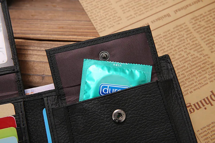 Genuine Cowhide Leather Men's Wallet – Short Bifold