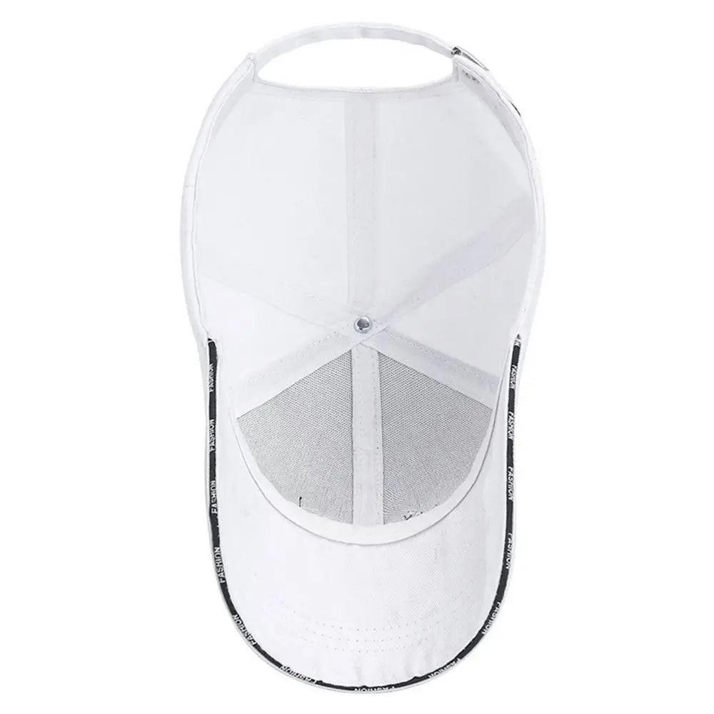 Cotton solid color baseball cap by R.E.D. Shopping, adjustable summer sun hat with brim for women.