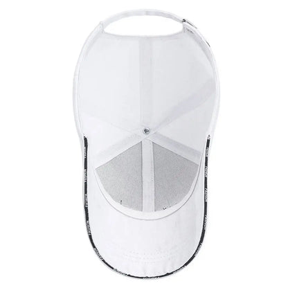 Cotton solid color baseball cap by R.E.D. Shopping, adjustable summer sun hat with brim for women.