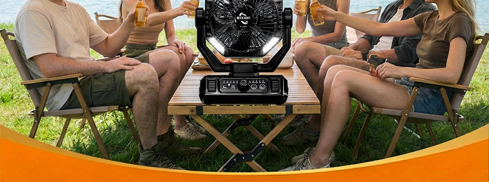 coldSky 20000mAh Camping Fan with LED Lantern – 8 Speed Portable Outdoor Fan