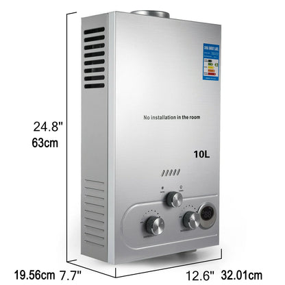 VEVOR 6–18L LPG Propane Tankless Water Heater | Shower Kit Included | CE Certified