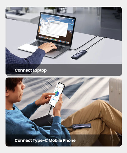 UGREEN M.2 SSD Case | NVMe & SATA Dual Protocol | USB-C 3.1 10Gbps | NVMe PCIe / NGFF SATA | External SSD Enclosure