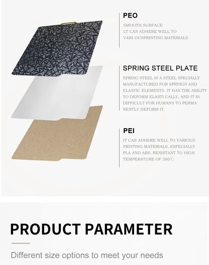 Bambu Lab Build Plate – PEI / PET / PEO 257x257mm | Double-Sided Spring Steel | X1 P1P A1