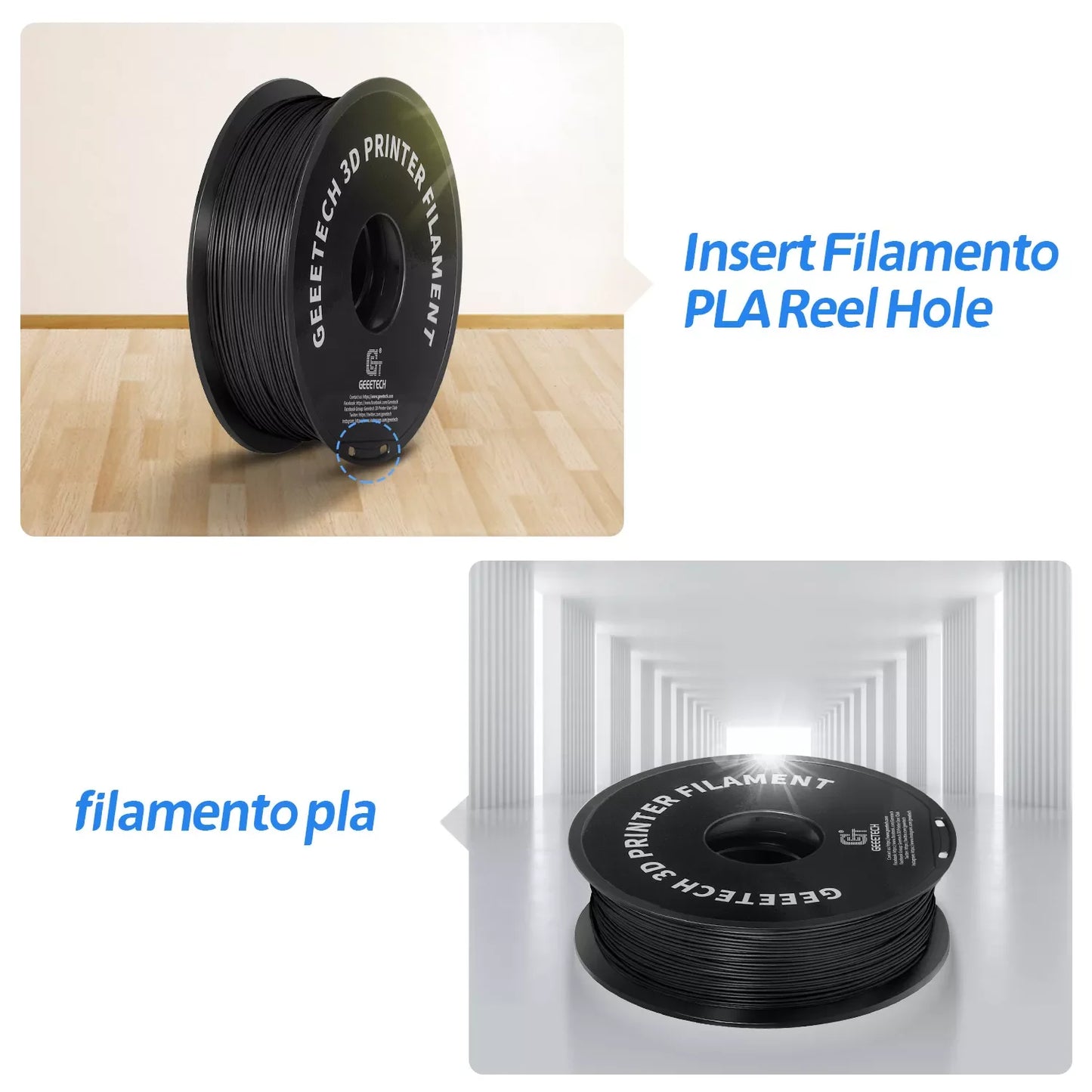 GEEETECH 3D Printer Filament – 10KG Box, 1.75mm Matte / PETG / Silk PLA / TPU / ABS, Safe Materials
