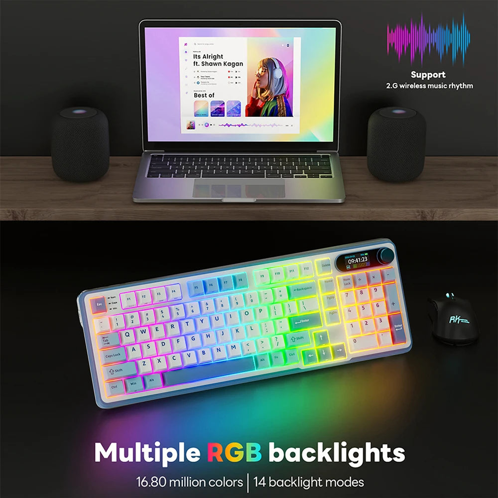 RK Royal Kludge S98 Wireless Mechanical Keyboard – 98 Key, Hot-Swap, TFT Screen, BT5.0/2.4G/USB-C