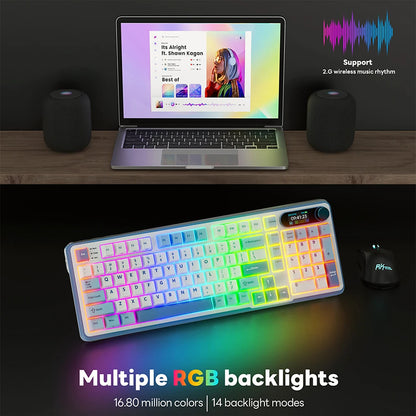 RK Royal Kludge S98 Wireless Mechanical Keyboard – 98 Key, Hot-Swap, TFT Screen, BT5.0/2.4G/USB-C