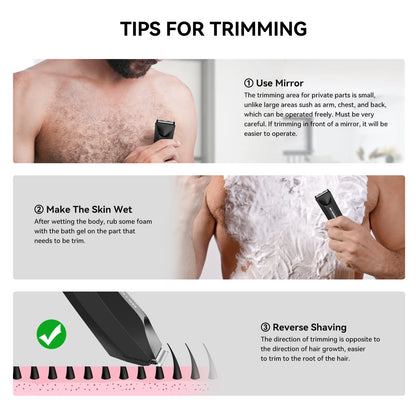 MAXGROOM Body Hair Trimmer for Men | Groin & Pubic | Ceramic Blade | Waterproof Electric Razor