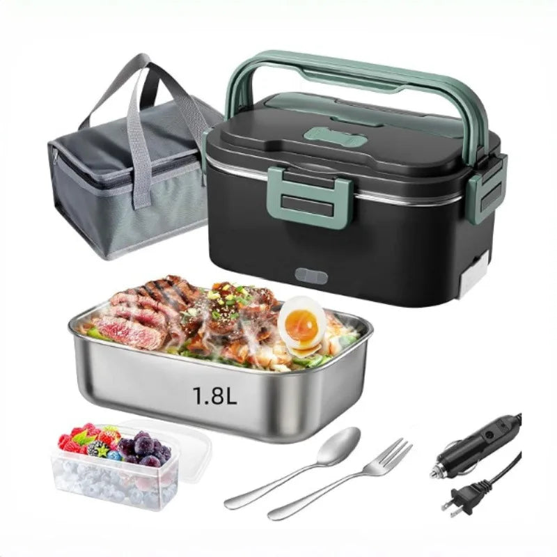 Electric Heated Lunch Box – 100W, 1.8L, 12V/24V/110V for Home, Car & Truck