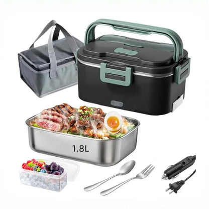 Electric Heated Lunch Box – 100W, 1.8L, 12V/24V/110V for Home, Car & Truck