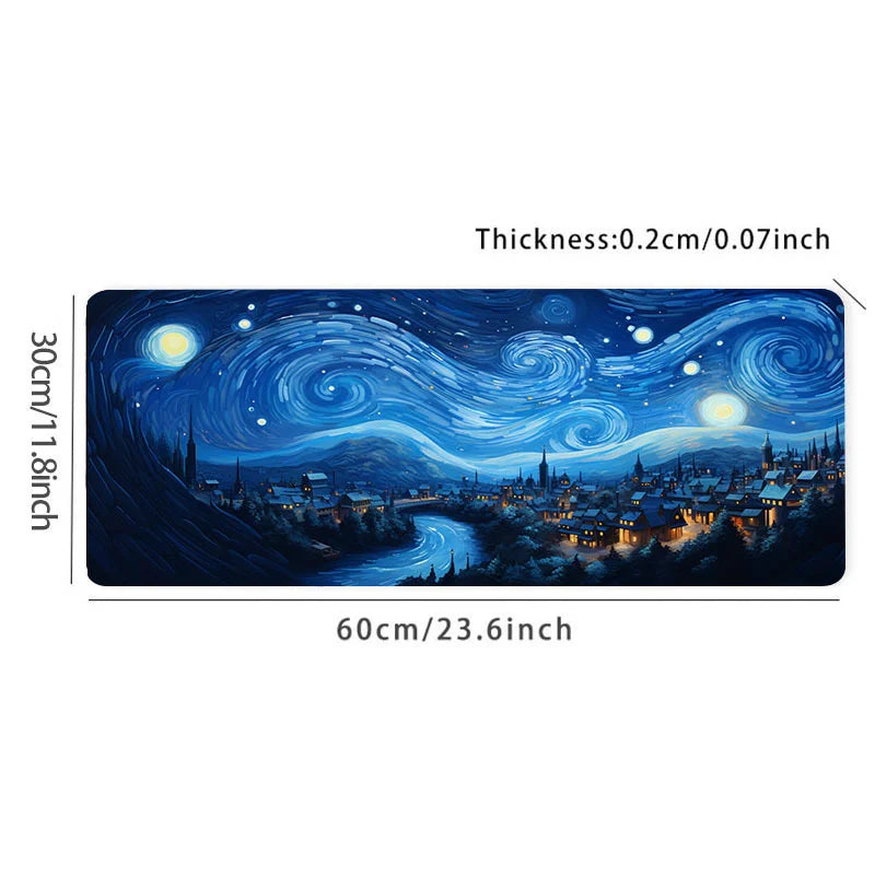Night Starry Sky Galaxy Mouse Pad – Large Rubber Anti-Slip Gaming Deskmat, Keyboard Pad