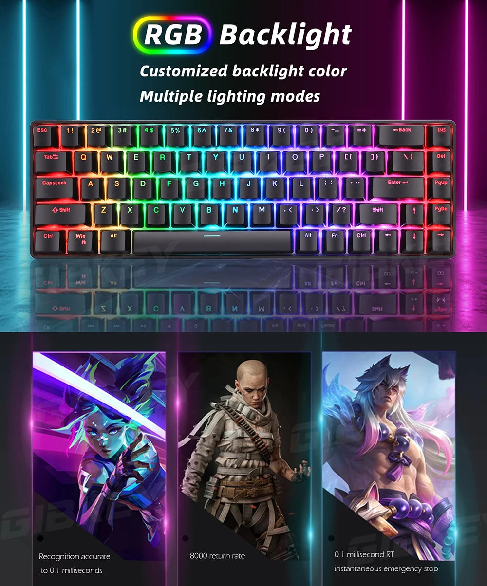 GIBKEY Raven 68 Magnetic Axis Mechanical Keyboard – 8K Return Rate, Hot-Swap, RGB