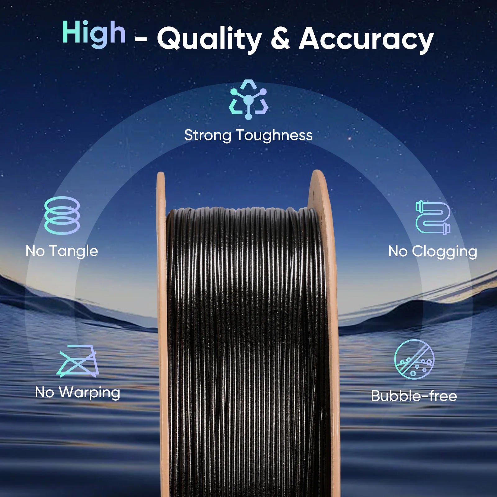 R.E.D. Shopping ERYONE PETG Hyper Speed 3D printing filament in burning titanium color, 1.75mm diameter with varying lengths.