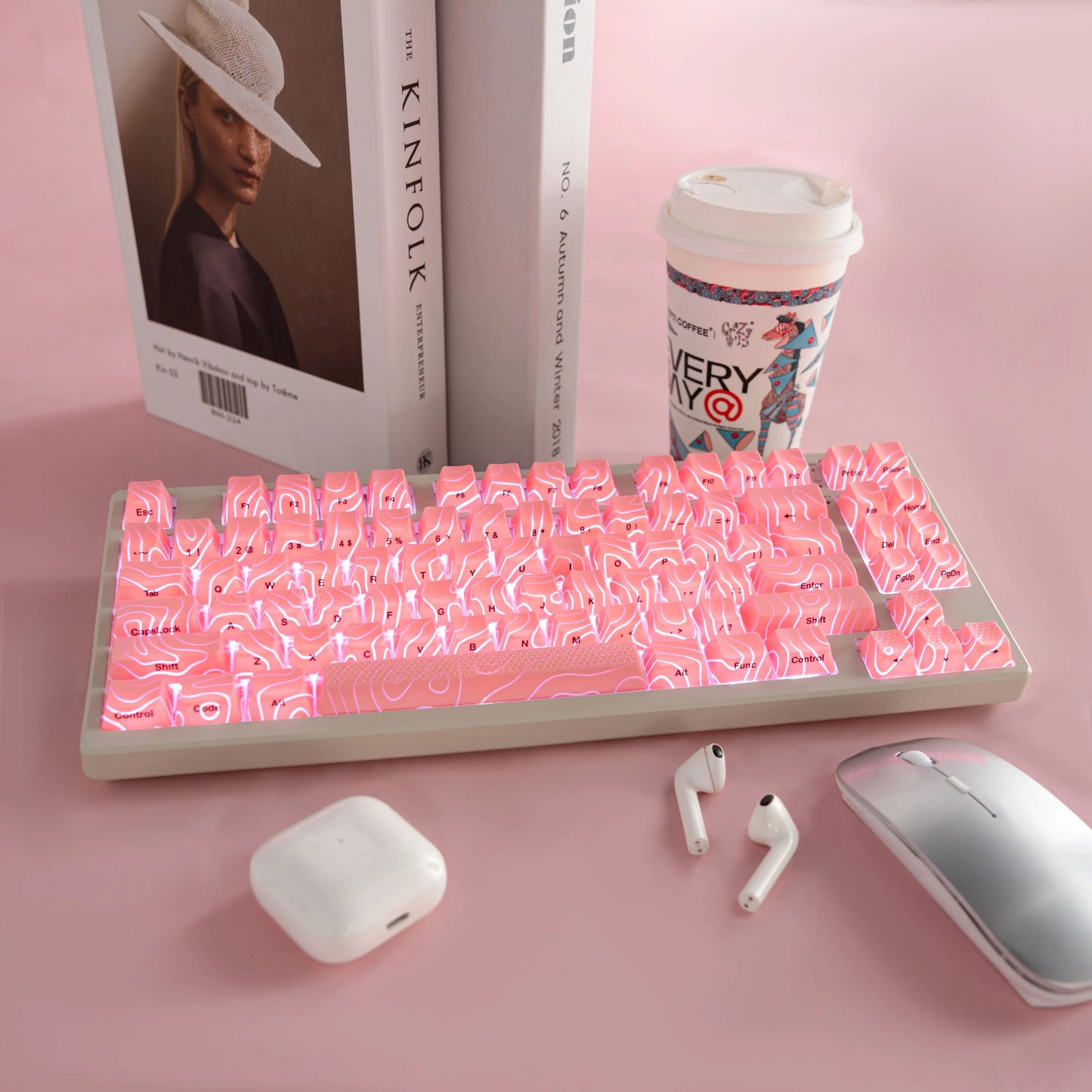 XVX Topographic Keycaps 118 Keys – OEM Profile, Shine-Through, IMD-Tech, Side Print