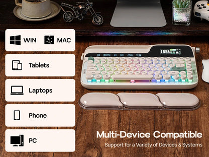 EPOMAKER Glyph 75% Mechanical Keyboard | Retro Typewriter | TFT Screen | Rotary Knob | Wired / 2.4GHz / BT