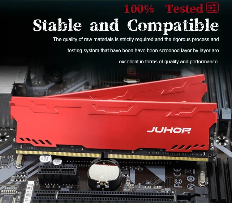 JUHOR Desktop RAM – DDR4 8GB/16GB/32GB 2666/3200MHz & DDR3 8GB 1600MHz with Heatsink