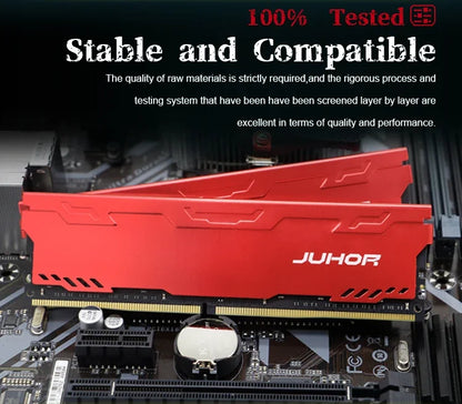 JUHOR Desktop RAM – DDR4 8GB/16GB/32GB 2666/3200MHz & DDR3 8GB 1600MHz with Heatsink