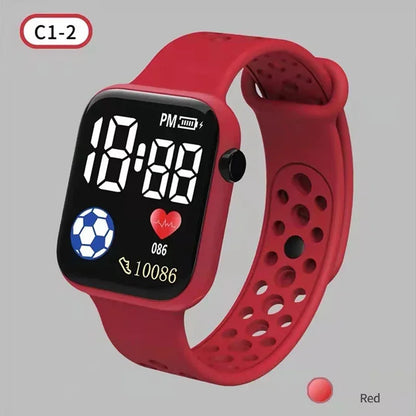 YIKAZE Kids LED Digital Watch – Silicone Strap, Cartoon Sport Wristwatch for Boys & Girls