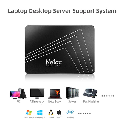 Netac SSD SATA 2.5" Internal – 256GB / 480GB / 512GB / 1TB / 2TB for Laptop & PC