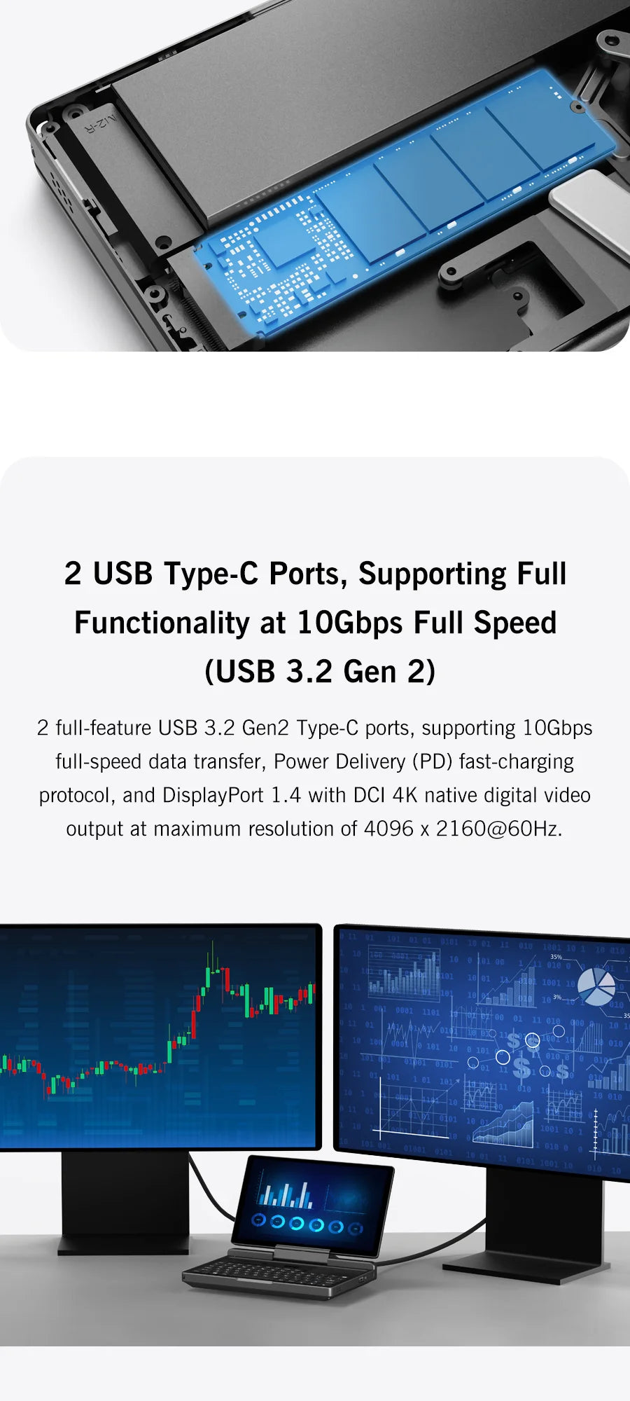 GPD MicroPC 2 – 7" Mini Laptop, Intel i3-N300, 16GB DDR5, 512GB SSD, Touch Screen, Windows 11