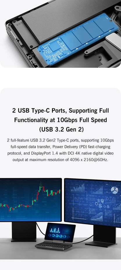 GPD MicroPC 2 – 7" Mini Laptop, Intel i3-N300, 16GB DDR5, 512GB SSD, Touch Screen, Windows 11