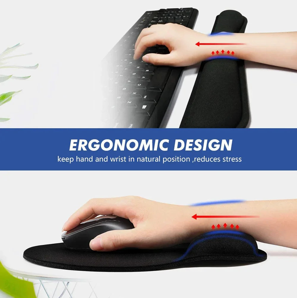Memory Foam Wrist Rest Mouse Pad – Superfine Fibre, Ergonomic, for Gaming & Office